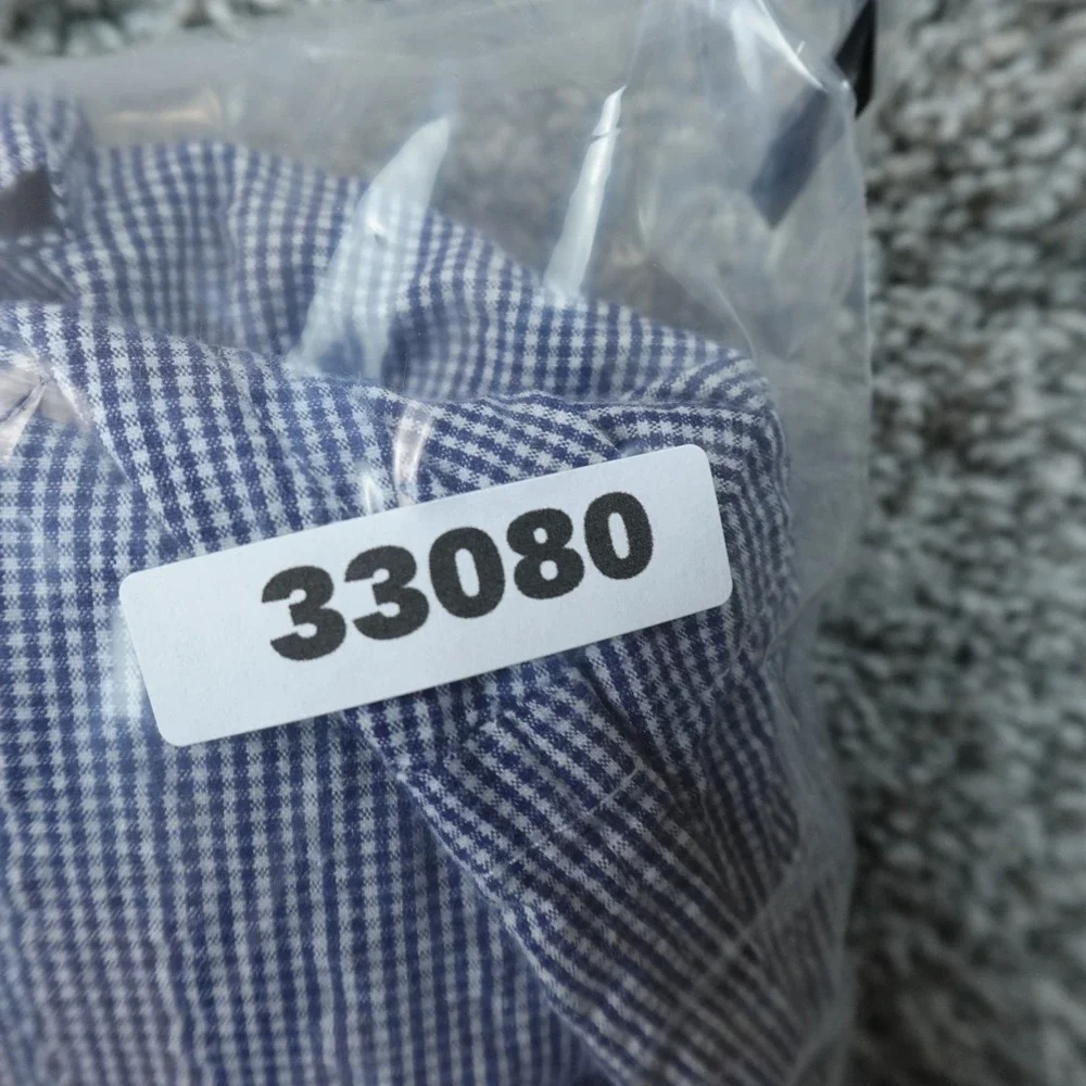 Banana Republic Shirt Mens XL Blue Micro Gingham Check Seersucker Button Up Top